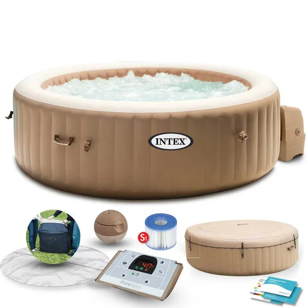 Felfújható jakuzzi 4 személyre, 196x71 cm, 120 fúvóka, Fiber-Tech