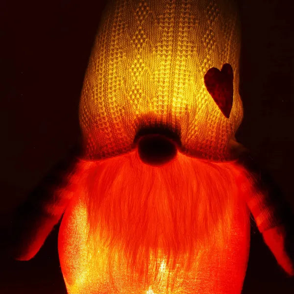 Karácsonyi világító manó dekoráció, 35 cm, melegfehér LED, elemes