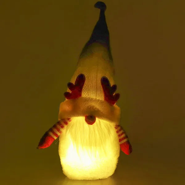 Karácsonyi LED manó figura, meleg fehér, elem 3×AAA, 37×18 cm