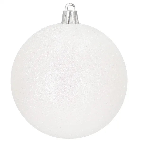 Karácsonyfadísz gömbkészlet 8 cm, 30 db, fehér-ezüst, törhetetlen