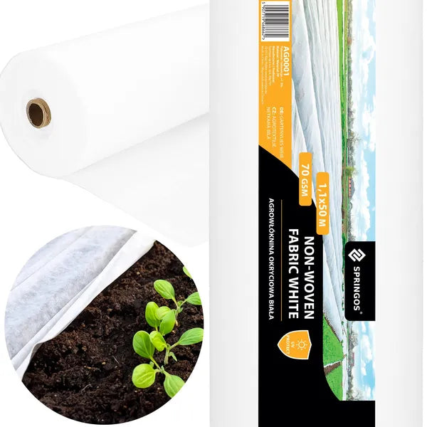 Fehér takaró agrotextil, UV védelemmel, 70 g/m², 1,1×50 m