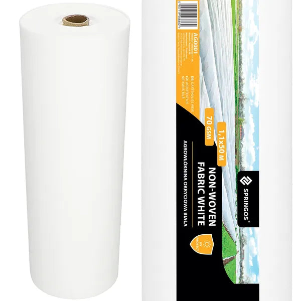 Fehér takaró agrotextil, UV védelemmel, 70 g/m², 1,1×50 m