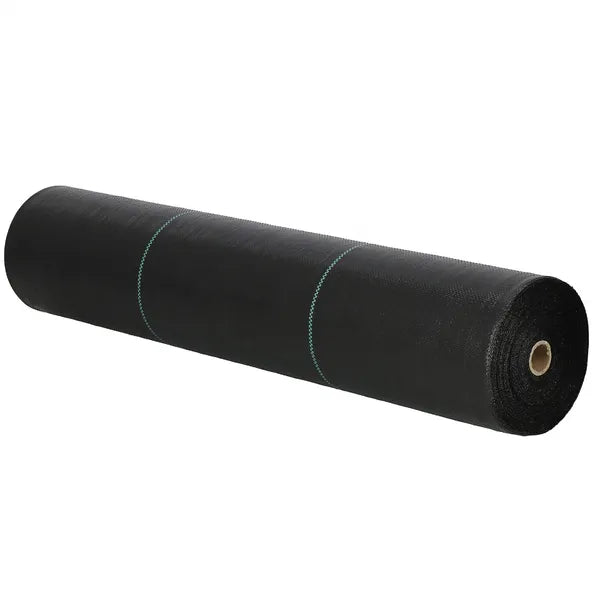 Fekete gyomfogó agroszövet, UV-álló PP, 0,8×50 m, 70 g/m²