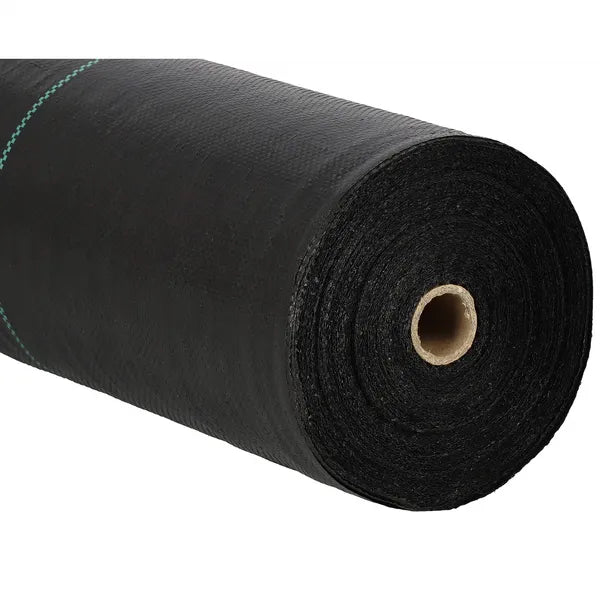 Fekete gyomfogó agroszövet, UV-álló PP, 0,8×50 m, 70 g/m²