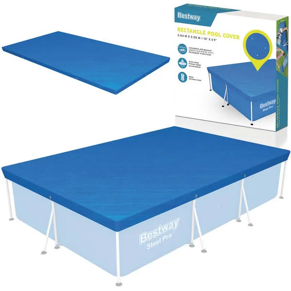 Bestway 300 × 201 cm téglalap alakú medence takaró, PE ponyva