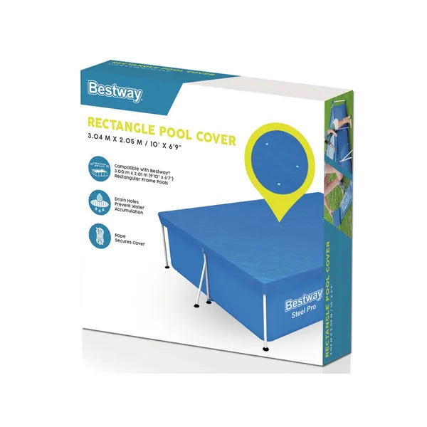 Bestway 300 × 201 cm téglalap alakú medence takaró, PE ponyva