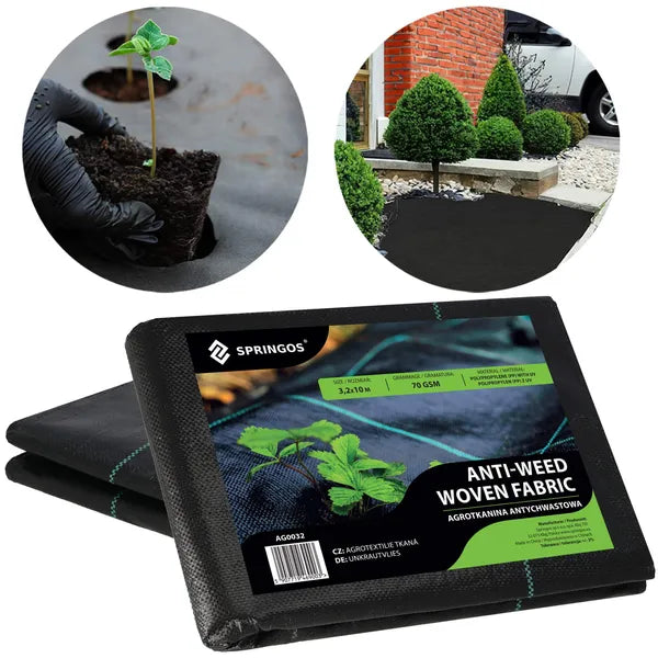 Gyomfogó PP agroszövet, UV álló, 70 g/m², 3,2×10 m, fekete