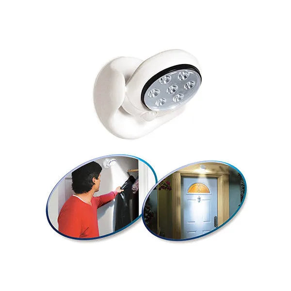 Vezeték nélküli, 7 LED-es 360°-ban forgatható mozgásérzékelős lámpa
