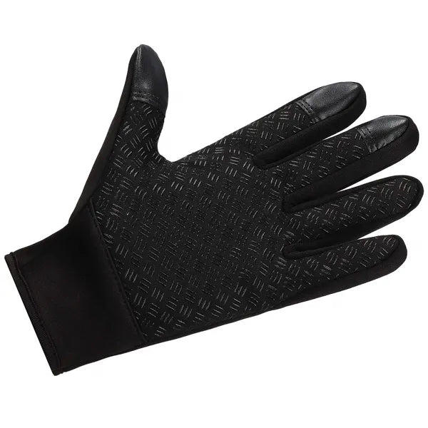 Springos uniszex érintőképernyős csúszásgátló kesztyű, M, fekete, nylon