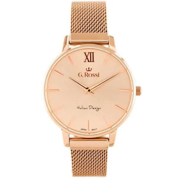 Női rózsaarany Miyota kvarc karóra, fém szíjjal, 38 mm