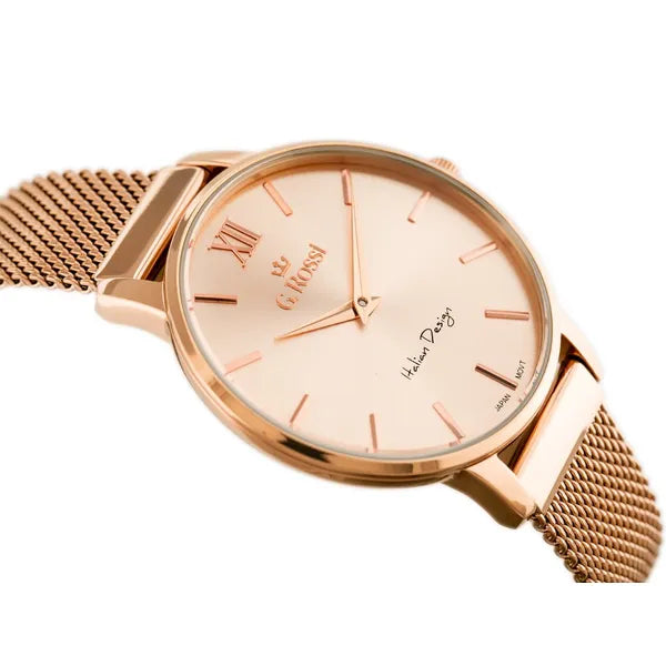 Női rózsaarany Miyota kvarc karóra, fém szíjjal, 38 mm
