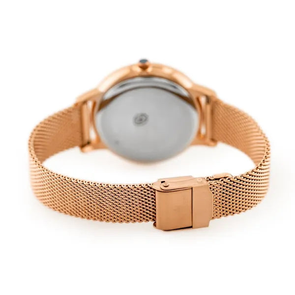 Női rózsaarany Miyota kvarc karóra, fém szíjjal, 38 mm