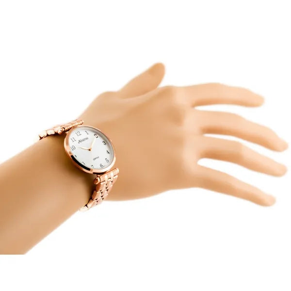 Albatross Glamour női karóra rozéarany acélszíj, fehér 32 mm számlap