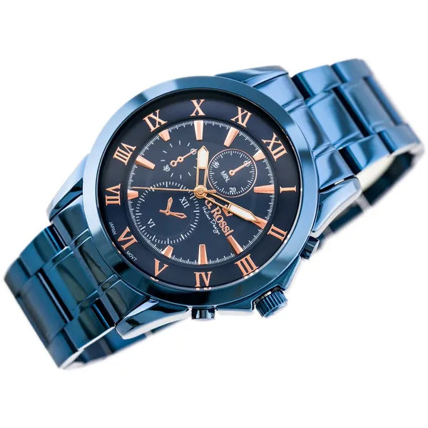 G. Rossi Allesio férfi kvarc karóra kék fém szíj 38 mm