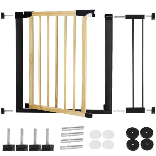 Springos fa–fém biztonsági ajtórács, 89–96 cm, automata zárás