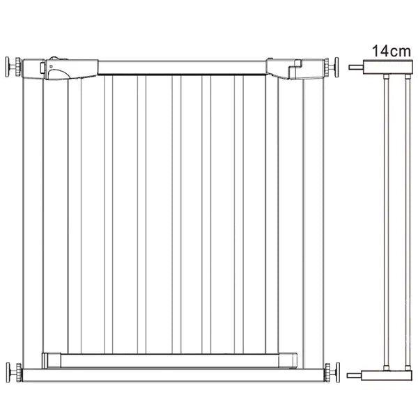 Springos fa–fém biztonsági ajtórács, 89–96 cm, automata zárás