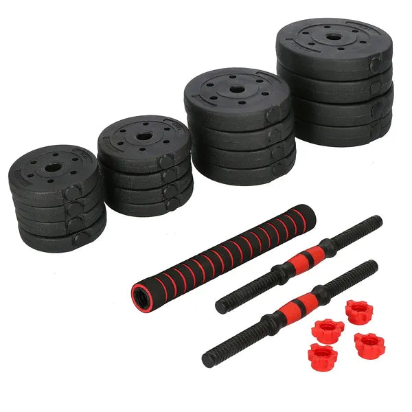 20 kg-os kompozit kézisúlyzó szett, 2×50,5 cm rúd, 1–5 kg tárcsák