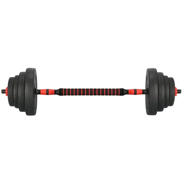 20 kg-os kompozit súlyzókészlet 2×50,5 cm rúddal és 40 cm toldóval