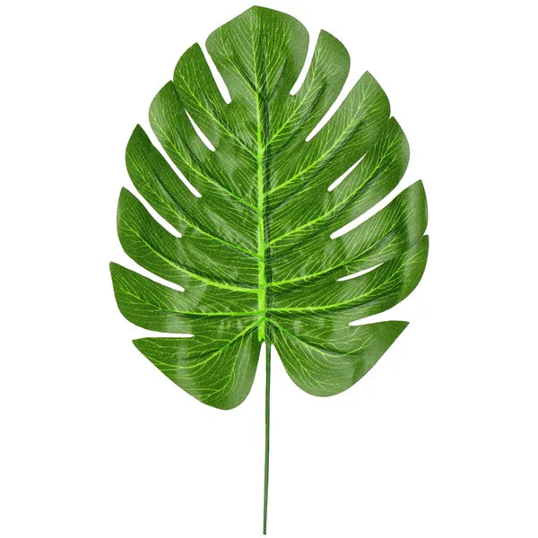 Mű monstera levél dekoráció, 6 db, 34 cm, zöld