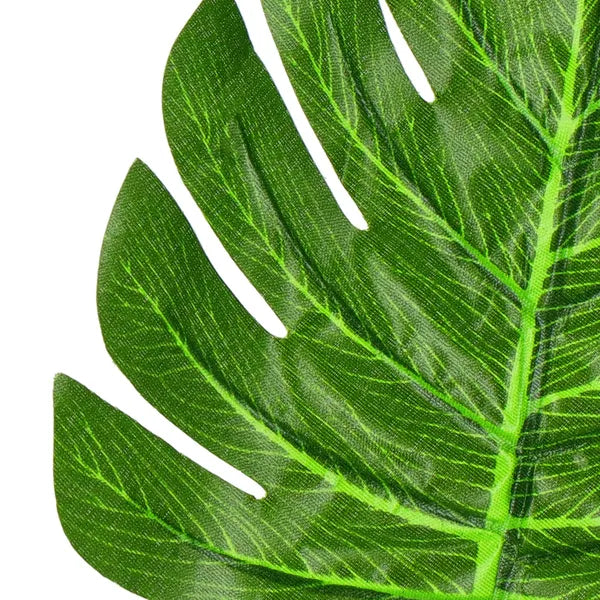 Mű monstera levél dekoráció, 6 db, 34 cm, zöld