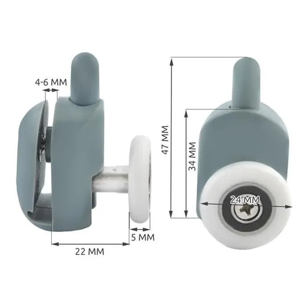 Zuhanykabin görgőkészlet, 8 db, univerzális, 4–6 mm üveghez