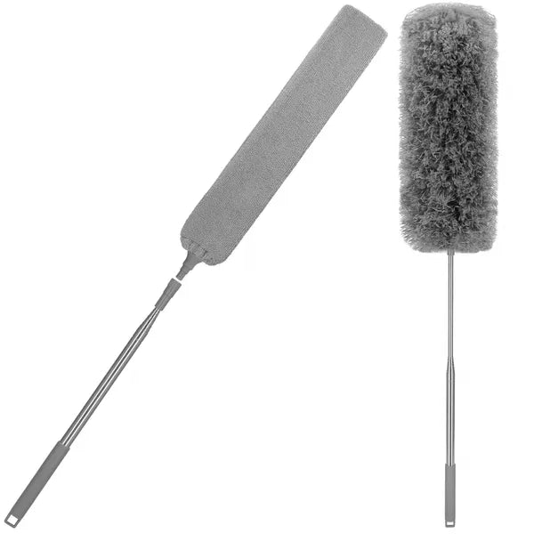 Springos teleszkópos portörlő, 75–255 cm, mikroszálas+fluffy fej, szürke
