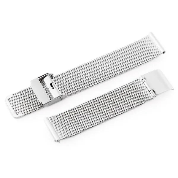 Bisset ezüst acél óraszíj, 12 mm, biztonsági csattal