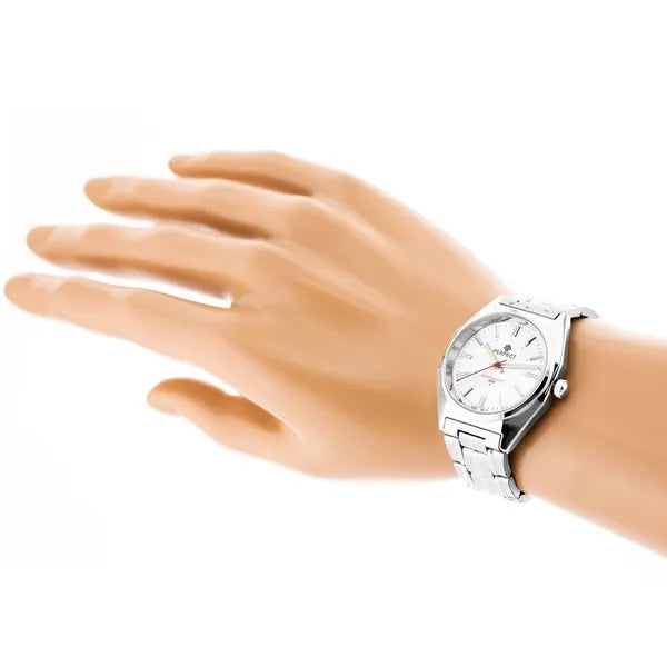 Perfect P186 férfi kvarc karóra, ezüst fémszíj, 43 mm tok, díszdoboz