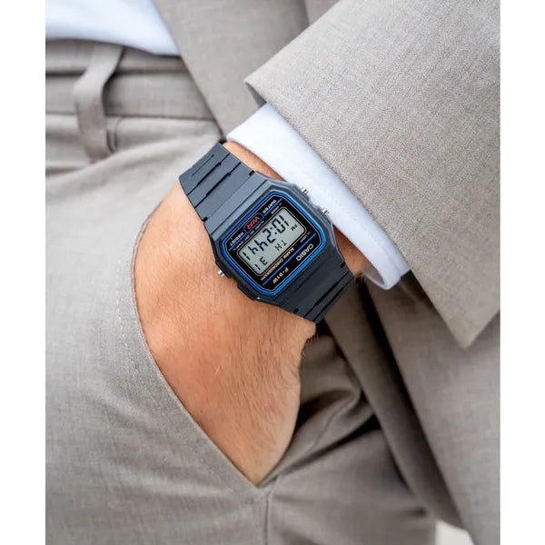Casio F-91W digitális férfi karóra, LED, WR30, szürke műanyag szíj
