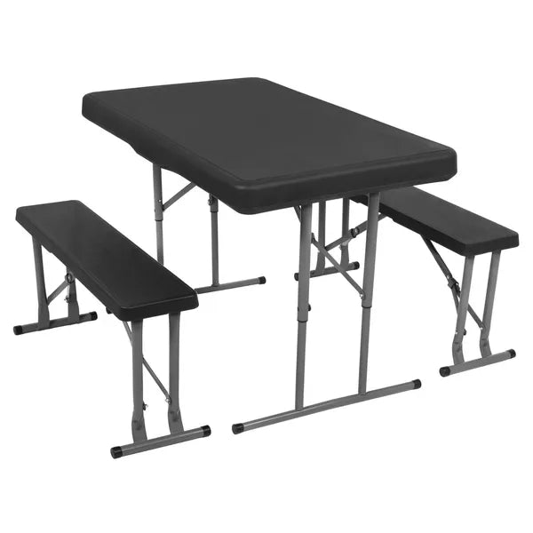 Összecsukható HDPE kerti sörpad garnitúra, asztal 105×65 cm + 2 pad
