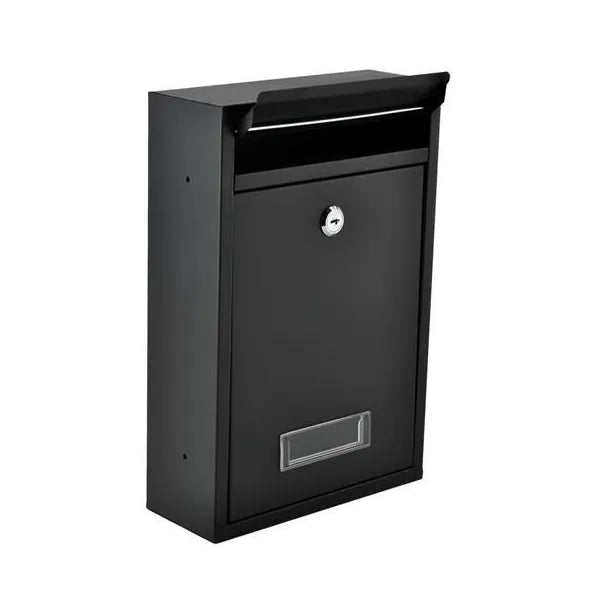 S6237 fekete, galvanizált acél postaláda újságtartóval 32×22×9 cm