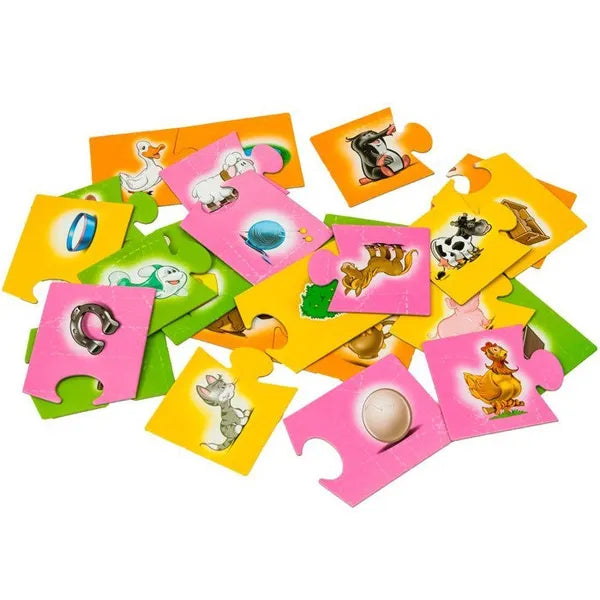 Állatos párosító puzzle – 24 darabos készlet, 4-6 éveseknek