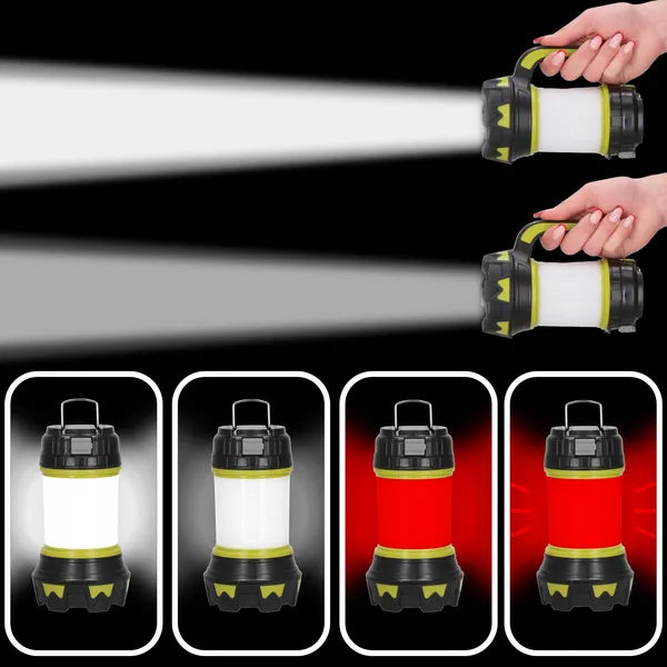 Újratölthető LED kempinglámpa 5W+3W 230-260 lm, USB-powerbank