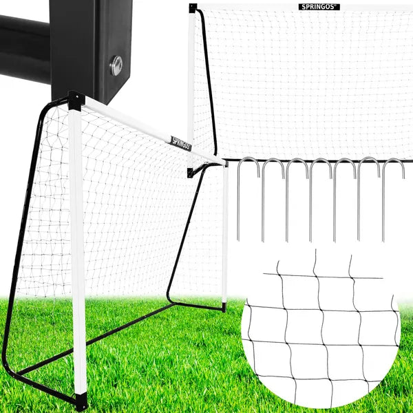 Futballkapu 3x2 m, acél vázzal, fekete hálóval, CE tanúsítvánnyal