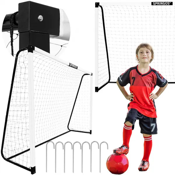 Futballkapu 3x2 m, acél vázzal, fekete hálóval, CE tanúsítvánnyal