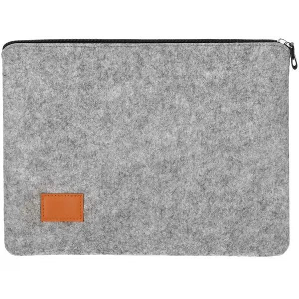 Filc laptop tok cipzárral és külső zsebbel, szürke, 34×26,5 cm