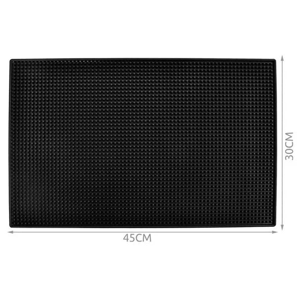 Összecsavarható, fekete PVC edényszárító alátét 45×30 cm