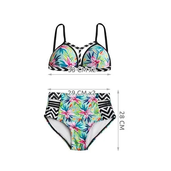Női magas derekú push-up bikini szett, S méret (82% poliészter)
