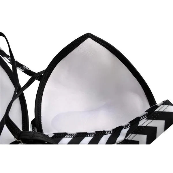 Női magas derekú push-up bikini szett, S méret (82% poliészter)