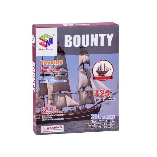 Bounty brit 3D karton hajómakett, 125 db, 45,8×15,2×41,4 cm