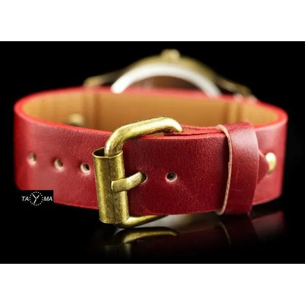 Női karóra Retro Punk 32, 38 mm, piros szövet szíj, quartz, WR30