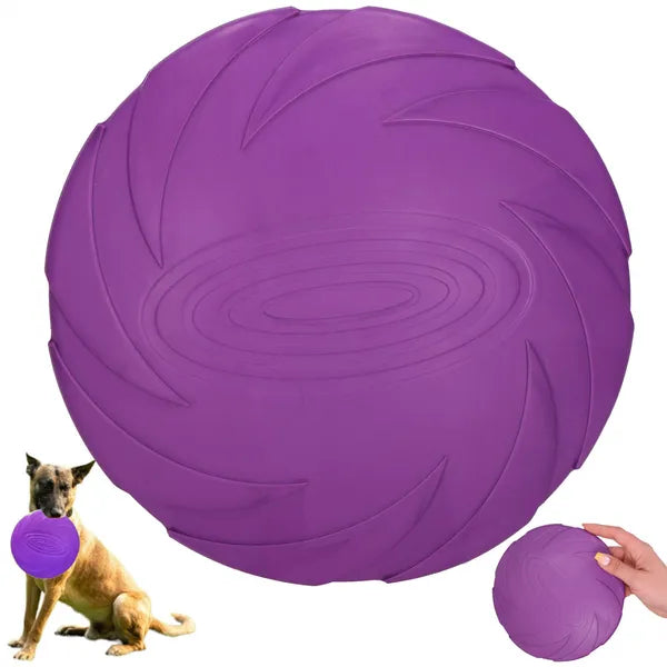 Lila gumiból készült kutyajáték frizbi-etetőtál 18 cm