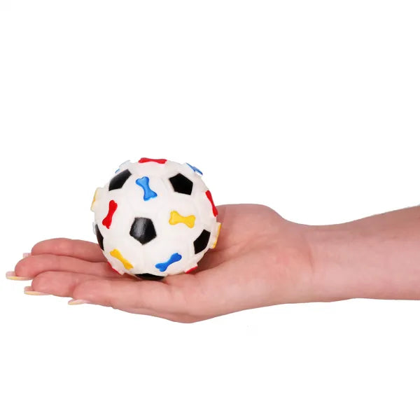 Springos PVC tüskés sípoló kutyajáték labda 7,5 cm, vegyes szín