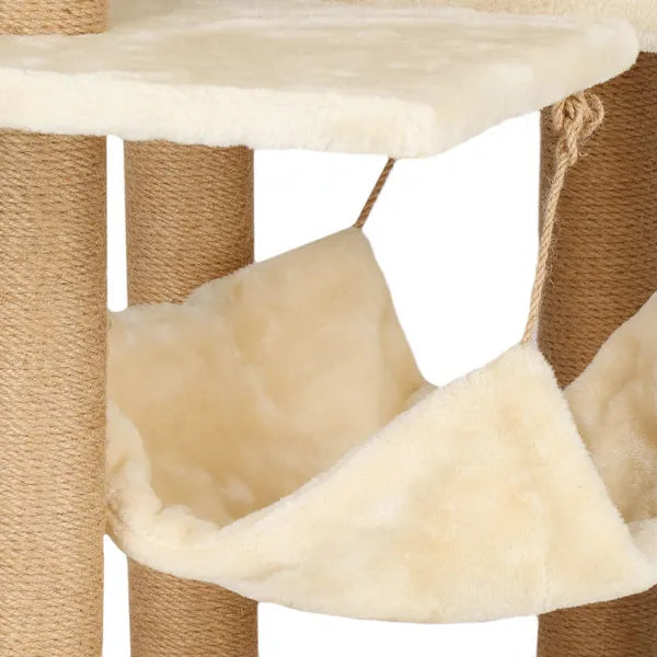 Többszintes macskakaparó 154 cm, 7 szint, bézs-barna