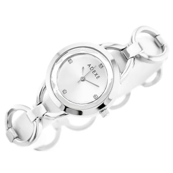 Adexe női karóra, ezüst, 30 mm, fém szíj, kvarc, WR30