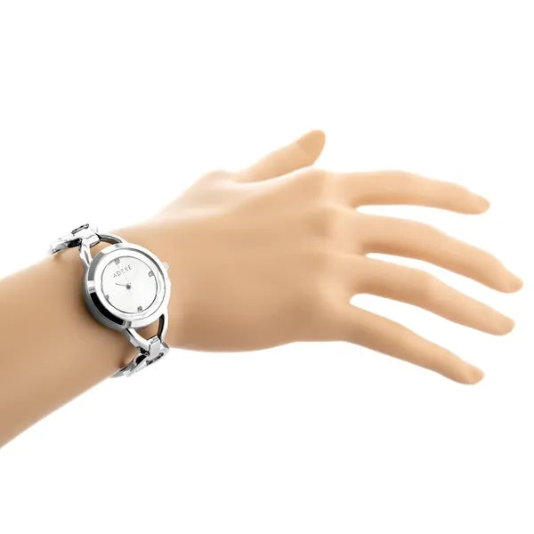 Adexe női karóra, ezüst, 30 mm, fém szíj, kvarc, WR30
