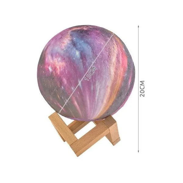 3D hold éjszakai lámpa 15 cm, 16 szín, USB, távirányítóval