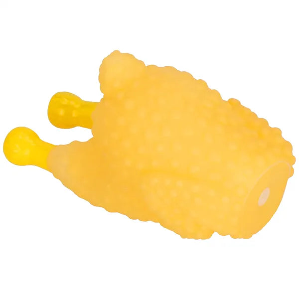 Kutya rágójáték sípoló sárga csirke 12,5 cm PVC