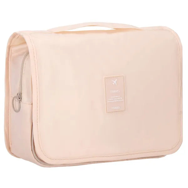 Springos akasztható utazó neszesszer, bézs-barack, 23×19×9,5 cm