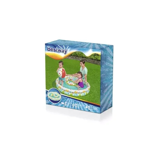 Bestway felfújható gyerekmedence 3az1-ben szett 122x20 cm labdával, úszógumival